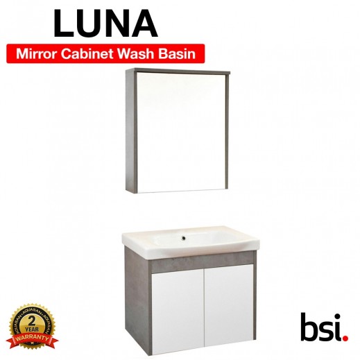 Aquasan Orka Luna Wash Basin with Mirror & Cabinet with & without Mixer - delivered by Aquasan within 3 Working Days 
