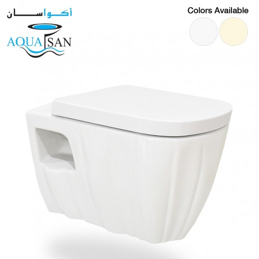 Aquasan Shil Wall Hang Wall Closet With Seat Cover - delivered by Aquasan within 3 Working Days 