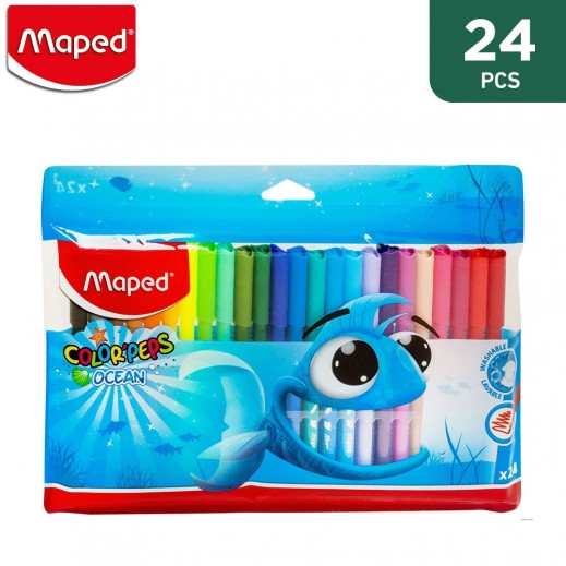 Maped Jungle Innovation Color Peps 12 Felt Pens With Holder
