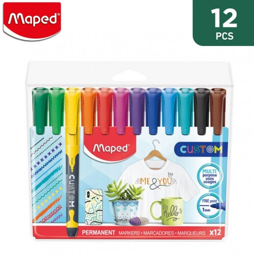 Maped Custom Permanent Marker 12 Colors - delivered by Atlas Stationary within 24 Hours