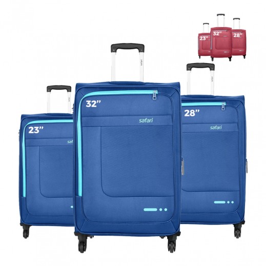 Set of 3 Fabric Soft Travel Luggage By Safari - delivered by Aura International within 48 hours 