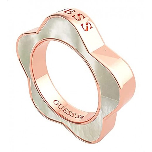 Guess Mop White Flower Ring Rose Gold - delivered by Beidoun Within 24 Hours 