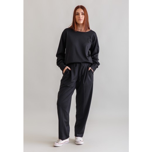 Black Sweatpants & Top Set - S