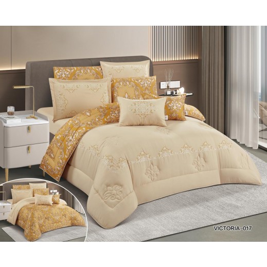 Mora Victoria Double Comforter Set 240 × 260 cm - 8 Pieces - delivered by Taw9eel Within 24 Hours