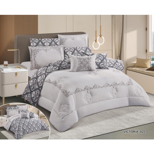 Mora Victoria Double Comforter Set 240 × 260 cm - 8 Pieces - delivered by Taw9eel Within 24 Hours