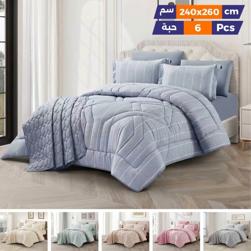 Saturn Comforter Set By Mora 240 × 260cm 6 Pieces  - delivered by Taw9eel Within 24 Hours