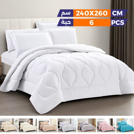 Mora Thomaston Daytona Comforter King Size 240 x 260cm – 6 Pieces - delivered by Taw9eel Within 24 Hours