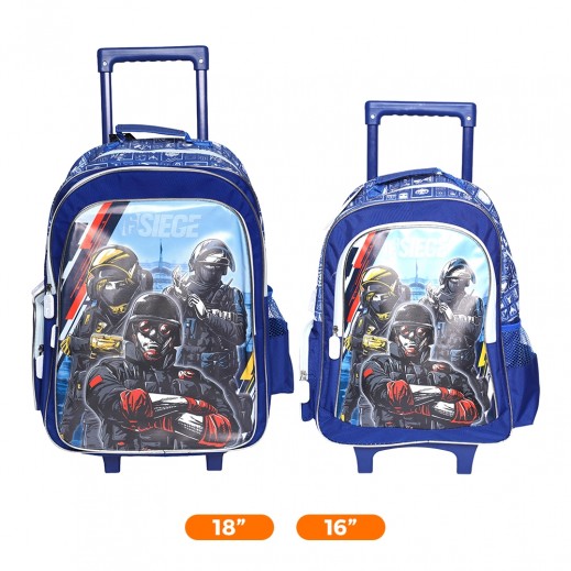 Firstkid Siege Trolley Bag Blue - delivered by Taw9eel within one working day 