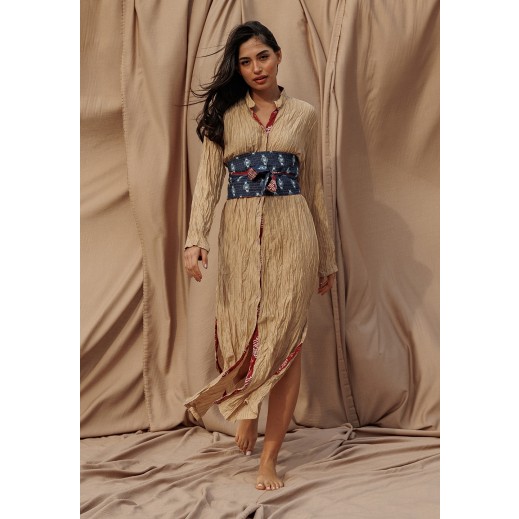 Beige Belted Kaftan - delivered by Thouqi within 2 working days