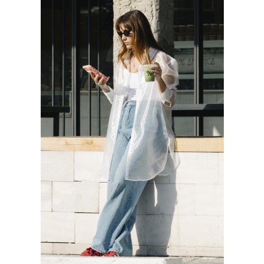 White Organza Shirt - delivered by Thouqi within 2 working days