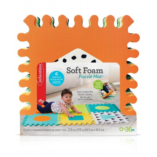 Infantino Gaga Soft Foam Puzzle Mat 6 Pcs - delivered by Mini King Co. - Within 2 working days 