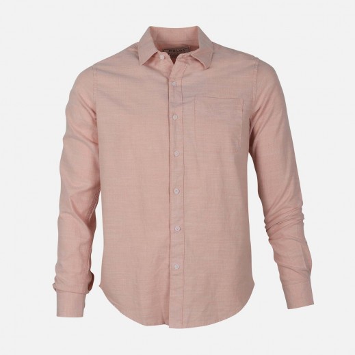 Men Long Sleeve Regular Fit Shirt By Melon - Pink - delivered by Taw9eel in 24 hours 