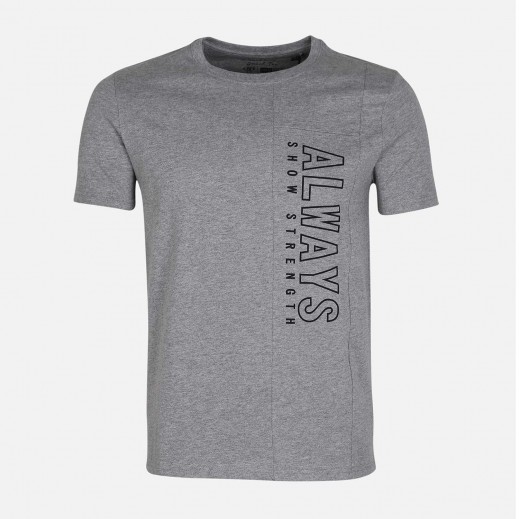 Men Round Neck T-Shirt By Nsport - Grey - delivered by Taw9eel in 24 hours 