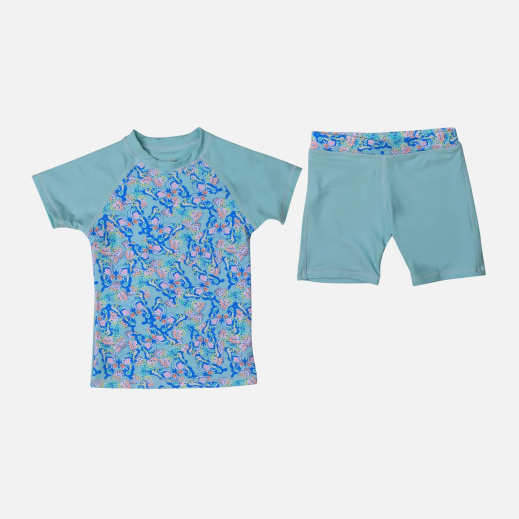Girls Rashguard Set By Nsport - Light Green - delivered by Taw9eel in 24 hours 