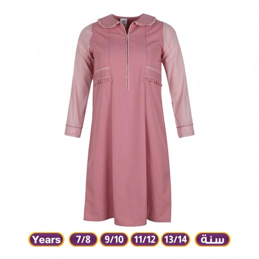Girls Ibthidai Long Sleeve Midi Uniform By N - Pink - delivered by Taw9eel in 24 hours 