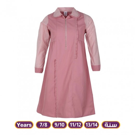 Girls Ibthidai Long Sleeve Midi Uniform By N - Pink - delivered by Taw9eel in 24 hours 