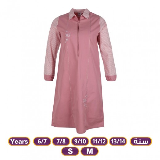 Girls Ibthidai Long Sleeve Midi Uniform By N - Pink - delivered by Taw9eel in 24 hours 