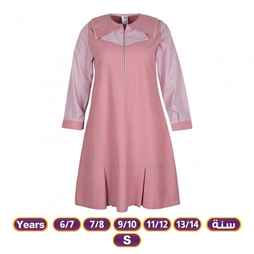 Girls Ibthidai Long Sleeve Midi Uniform By N - Pink - delivered by Taw9eel in 24 hours 
