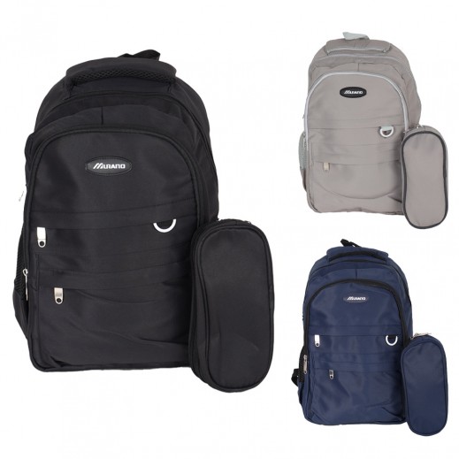 Backpack School Bag with Pencil Case By Murano 46 x 30 x 12 cm - delivered by Taw9eel in 24 hours 