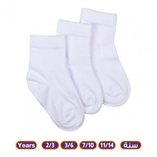 Unisex Pack of 3 Quarter Socks By N - White  - delivered by Taw9eel in 24 hours 