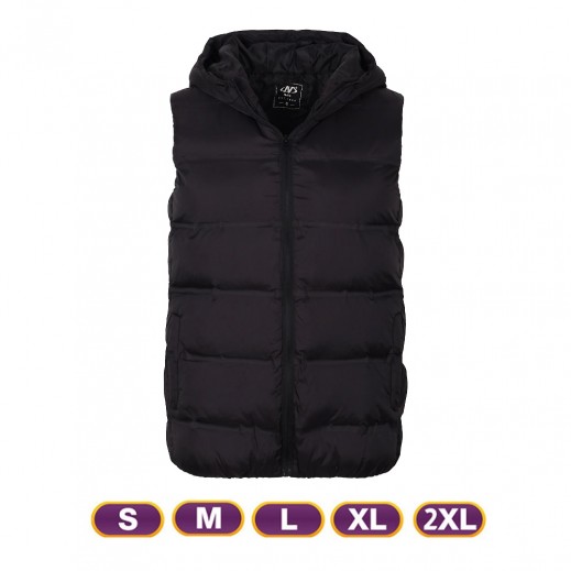 Men Padded Hooded Vest By N - Black - delivered by Taw9eel in 24 hours 