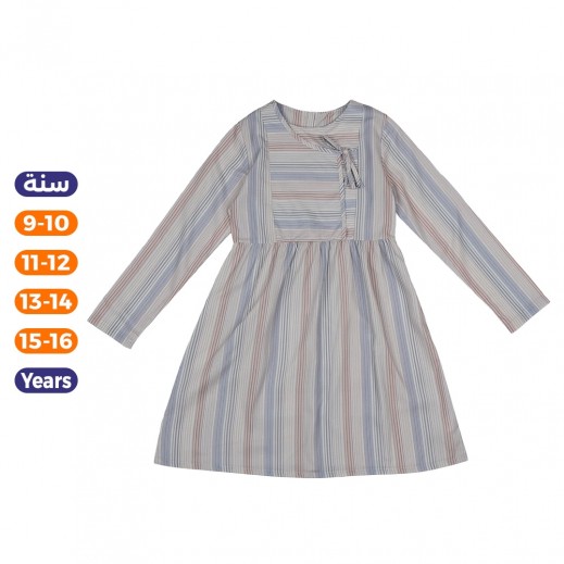 Girls Striped A-Line Dress By N – Multicolored - delivered by Taw9eel in 24 hours 