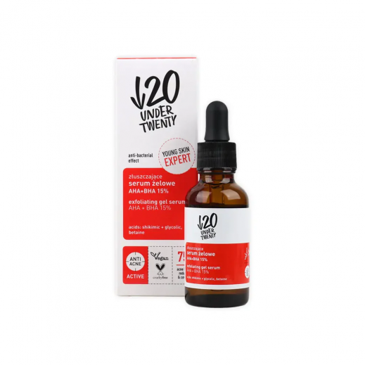 Under Twenty - Exfoliating Gel Serum Aha + Bha 15% 30 ml - delivered by Pharmazone Pharmacy - within 2 Hours