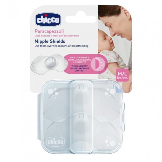 Chicco Nipple Shields Silicone M/L 2 Pieces - delivered by Pharmazone Pharmacy - within 2 Hours