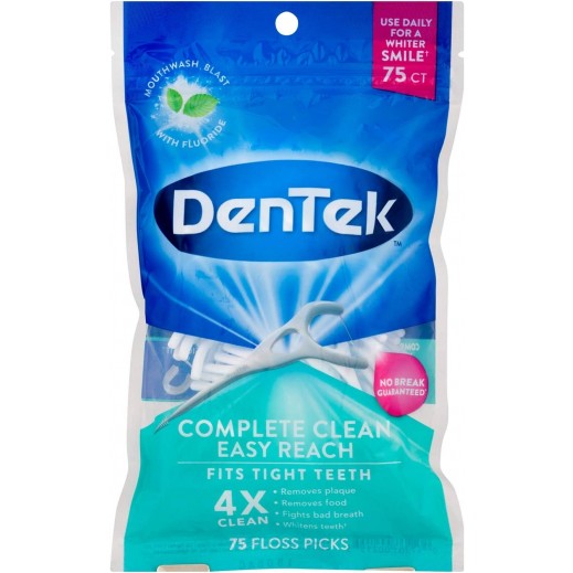 Dentek Complete Clean Floss Picks - 75 Floss Picks  - delivered by Pharmazone Pharmacy - within 2 Hours