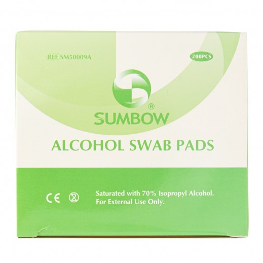 Sumbow Alcohol Swab Pads 200 Pieces- Delivered By Pharmazone - delivered by Taw9eel Fast