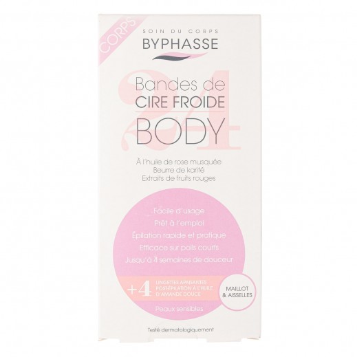 Byphasse Cold Wax Bikini & Underarm 24 Strips - delivered by The Pharmacy - within 2 Hours