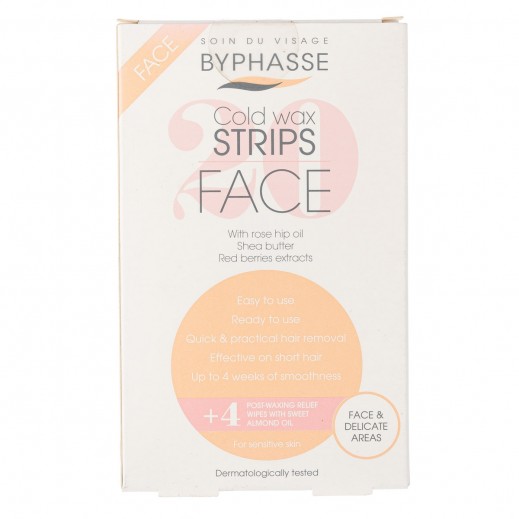 Byphasse Cold Wax Face & Delicate Areas 20 Strips - delivered by Pharmazone Pharmacy - within 2 Hours