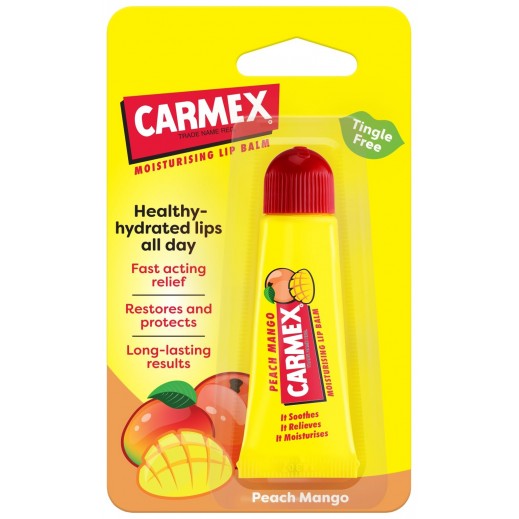 Carmex Moisturising Lip Balm 10G - Peach & Mango Flavor - delivered by Pharmazone Pharmacy - within 2 Hours