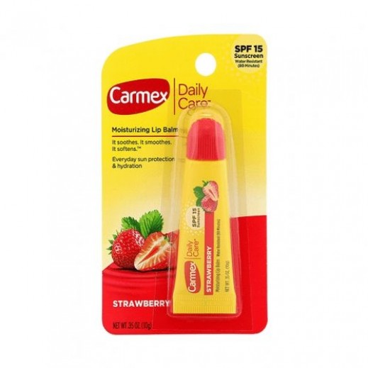 Carmex Moisturising Lip Balm Spf15 10G - Strawberry Flavor - delivered by Pharmazone Pharmacy - within 2 Hours
