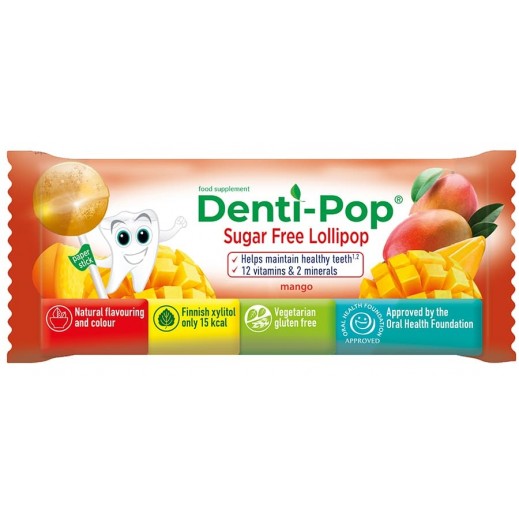 Denti-Pop Sugar Free Lollipoop Mango Flavor - delivered by Pharmazone Pharmacy - within 2 Hours