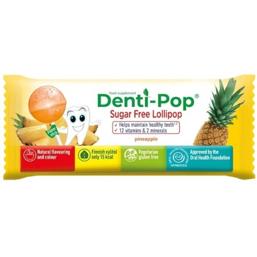 Denti-Pop Sugar Free Lollipoop Pineapple Flavor - delivered by Pharmazone Pharmacy - within 2 Hours