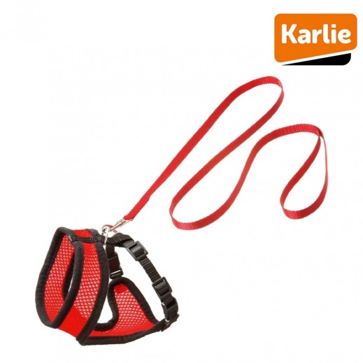Karlie Kitten Harness and Leash Red-Black - delivered by Petzone within 4 working hours