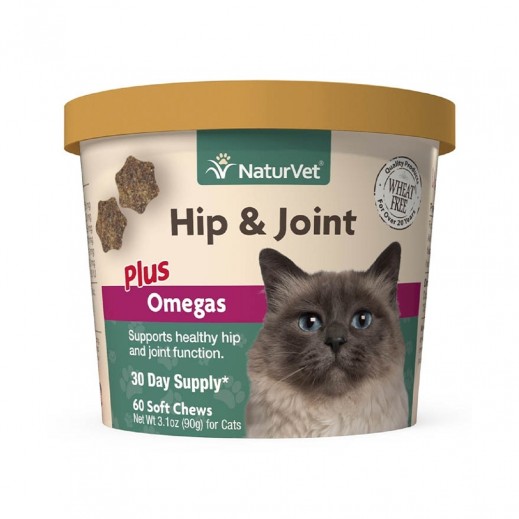 Naturvet Hip & Joint Plus Omegas Cat Soft Chew Cup 90 g - delivered by Petzone within 4 working hours