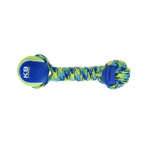 Zeus K9 Fitness Rope And Tpr Tennis Ball Dumbbell Dog Toy - delivered by Petzone within 4 working hours