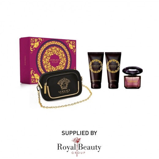 Versace Crystal Noir Gift Set For Women EDT 90 ml + Shower Gel 100 ml + Body Lotion 100 ml + Clutch - delivered by Royal Beauty Group Co 
