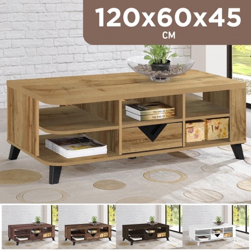 Wooden Center Table 1 Piece ( 120*60*45 ) Cm - delivered by Roca within 4 Working Days 