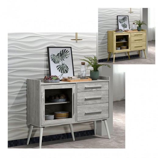 Coffee Corner Glass Door With 3 Drawers 96 × 120 × 40 Cm - delivered by Roca within 4 Working Days 