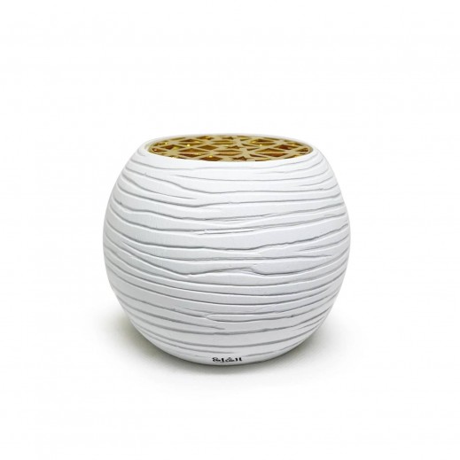 Al Shaya Perfumes Mubkhar Modern Spherical Zigzag White - delivered by Taw9eel Within Working 24 Hours