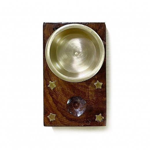 Small Flat Wooden Mubkhar by Al Shayea Perfumes - delivered by Taw9eel Within Working 24 Hours
