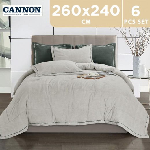 Cannon (K) Jacquard Flannel Comforter 260 x 240 Cm 6 Pieces  - delivered by Taw9eel within 48 working hour 