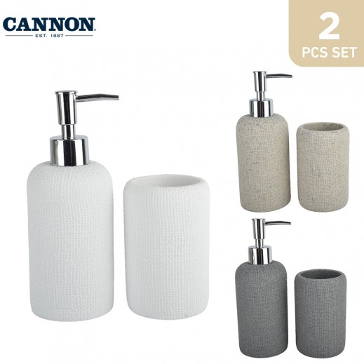 Valentini Meshe Texture Poly Resin Bath Accessories 2 Pieces - delivered by SFC within 48 working hour 