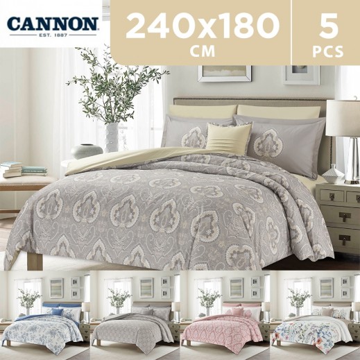 Cannon Single Cotton Printed Comforter 180 x 240 cm - 5 Pieces - delivered by Taw9eel within 48 working hour 