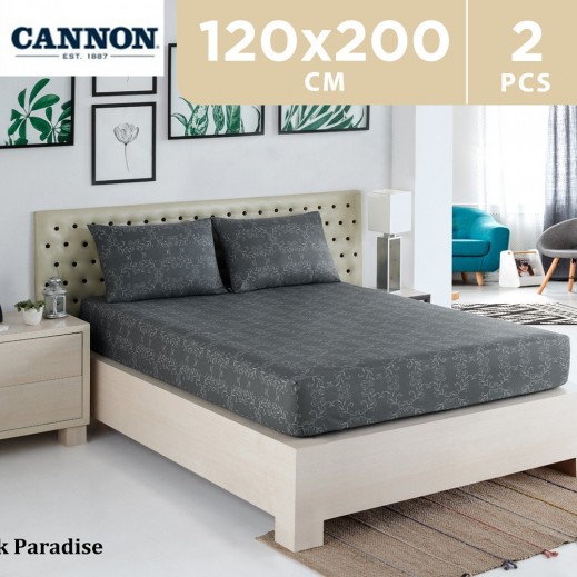 Cannon Fitted Printed Turkish Cotton Bed Sheet 120 x 200cm - 2 Pieces - delivered by Taw9eel within 48 working hour 