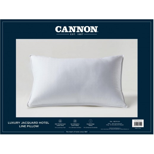 Cannon Cotton Jacquared Hotel Pillow 48 × 73 + 3 cm - delivered by Taw9eel within 48 working hour 