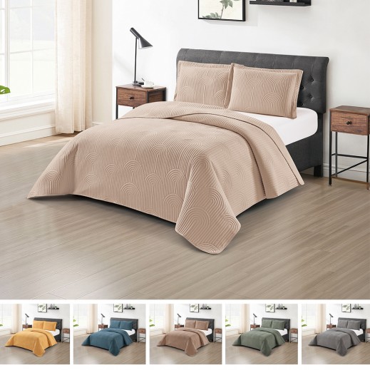 Cannon King Cotton Velvet Pinsonic Bedspread 3Pc - delivered by Taw9eel within 48 working hour 